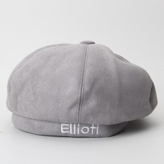 [해외]여성악세사리 [Ellioti]조커 스웨이드 팔각형 편지 베레모 모자 가을과 겨울 단색 화가 모자 호박