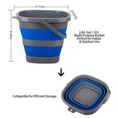 3팩 접이식 버킷 각 10L(2.6갤런) 집 청소를 위한 휴대용 플라스틱 버킷 대걸레 자동차 정원 또는 캠핑용 접이식 욕조 공간 절약형 낚시 물통, 3팩 접이식 버킷 각 10L(2.6갤런) 집 청소를 위