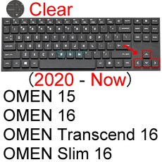 노트북 컴퓨터 PC 액세서리 키스킨 HP 호환 Omen 키보드 커버 트랜센드 슬림 보호대 스킨 케이스 실리콘 게이밍 16 15t 15z 16t 16z 16-u, [01] Clear -Now, 1개