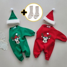 [양말증정] 아기 크리스마스 디즈니 슈트 미키 미니 크리스마스 아기옷