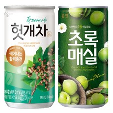 초록매실 180ml(1박스) + 웅진헛개차캔 180ml(1박스), 60개, 180ml
