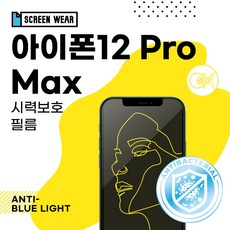 (2매)아이폰12 프로 맥스 항균 시력보호 액정보호필름 (A2411), 1개