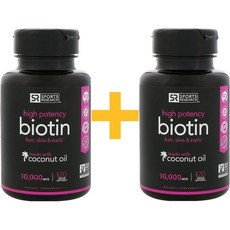 스포츠 리서치 코코넛오일을 함유한 바이오틴 10 000mcg 식물성 소프트젤 120정 x 2개, 2병