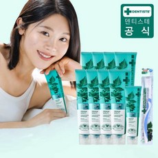 [덴티스테] ★최신상★ 뉴브리즈민트 치약 풀패키지 (180g 8개 + 60g 1개 + 칫솔 1개), 상세 설명 참조