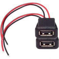 체량 2팩 2핀 오픈 케이블과 USB 2.0 암형 DC 5V 3A 플러시 마운트 충전 소켓 포트 변환 케이블 어댑터, 2Pin Charging