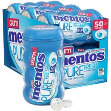 Mentos Pure Fresh Chewing Gum 멘토스 퓨어 프레쉬 츄잉 검 프레쉬 민트 50개입 6팩, 50개