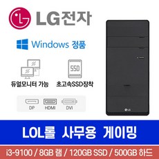 LG B80 i3-9100 8G 500G SSD120G Win10 미들 롤 사무용 게이밍