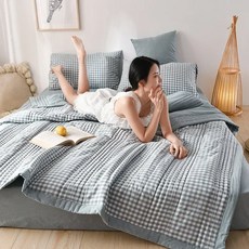 부드럽고 편안한 퀼트 이불 기계 세탁 가능한 싱글 더블 담요 침대 이불 퀸 사이즈 150x200 봄 여름