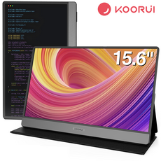 KOORUI 1080P FHD IPS 15.6인치 초슬림 포터블 휴대용 모니터 15B1블랙 [한글 시스템+내장