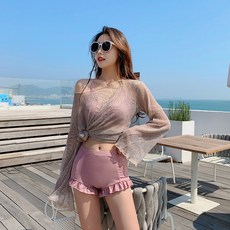팔뚝커버 날씬해보이는비키니 수영복세트