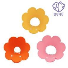 멍냥타임 플라워 소프트 넥카라 고양이 강아지 애견애묘 엘리자베스 케이프, 넥카라플라워옐로우M, 1개