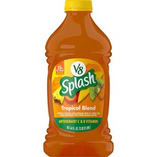 V8 Splash Tropical Blend 향 주스 음료 1.9L(64온스) 병, 1개, 1.89L