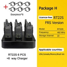 캠핑가서도 생활하면서도 어디에서든 사용가능한 무전기 미니 워키 토키Retevis RT622 PMR 워키 토키 전문, 08 FRS RT22S Earpieces