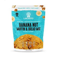 Lakanto Sugar Free Banana Nut Muffin and Bread Mix Lakanto 무설탕 바나나 너트 머핀 및 빵 믹스 - 몽크 후르츠 감미료로 감미됨 순, 1개, 2g