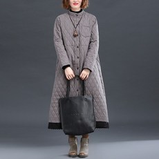 여성야상점퍼 프린트 더길어진타입 루즈핏 오버사이즈 두꺼운면 린넨면 옷솜저고리 여자외투 무릎을넘기는 보온 패딩