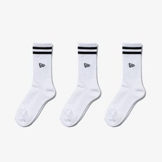 [갤러리아] 뉴에라뉴에라 크루 삭스 3팩 스트라이프 블랙(12871914), 흰색