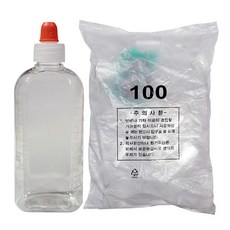 신도 국내생산 PET 투명 100cc 짧은마개 투약병 100개, 1개