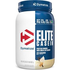Dymatize 엘리트 카세인 느린 단백질 스무스 바닐라 907g, 1개