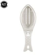생선 비늘 강판 스크레이퍼 청소 도구 스크래핑 저울 장치 커버 포함 가정 주방 요리, White, 1개