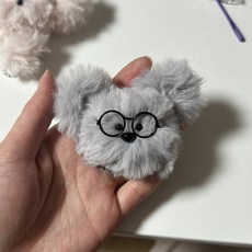 (완제품) 안경 얼굴 모루인형키링 가방 키홀더 가방꾸미기 백꾸 키홀더, 블랙, 1개, 코알라