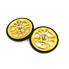 카본휠셋 카본삼발이 라이트웨이트휠 litepro new easywheel for brompton 접이식 자전거 리어 랙 이지 휠 알루미늄 합금 베어링 휠 플랫 고무, 금 1쌍, 1개