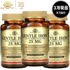  솔가 젠틀 아이언 순한 철분 25mg 180정 베지캡슐 3팩 