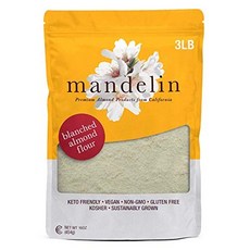 Mandelin Grower Direct Blanched Almond Flour Keto Mandelin Grower 직접 데친 아몬드 가루 케토 - 초미립자 100% 아몬드 가, 1.36kg, 1개