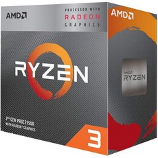 AMD 라이젠 3 3200G 4코어 잠금 해제 데스크톱 프로세서(Radeon Graphics), 3200G 4-Core