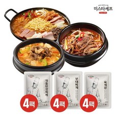 미스타셰프 미스타셰프 부대찌개 4팩+육개장 4팩+차돌된장 4팩, 단일옵션