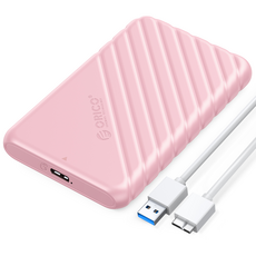 오리코 2.5인치 USB3.0 to SATA 케이스 WD/삼성전자/씨게이트 HDD/SSD 겸용식의 6TB 25PW1-U3, 핑크, 5개