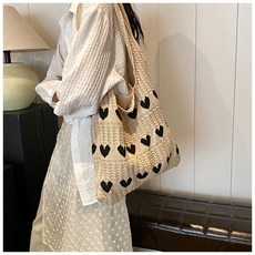 하트 니트 가방 데일리 숄더백