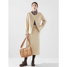 노카라 트위드자켓 정장 재킷 플러스 사이즈 봄