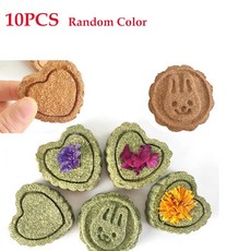 햄스터 토끼 천연 잔디 케이크 씹기 작은 애완 동물 그라인딩 기, 2.10PCS RANDOM CO.., 1개