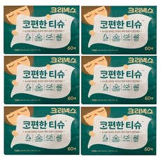 크리넥스 콧물전용 코편한 티슈, 60매, 6개