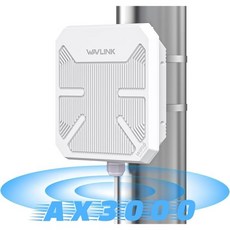 WAVLINK AX3000 WiFi 6 실외 액세스 포인트 - 이중 대역/PoE/IP67 방수/커버 최대 3Km의 날씨 방지 장거리 무선 신호 부스터 공장 농장용 256개 장치 - efm네트웍스방수