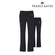 파리게이츠 골프 pearlygatesgolf여성 자수 패치 부츠컷 팬츠 P521A3PT352_BK, 000, BK, 1개