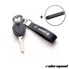 라이더무드 두카티 바이크 레더 키 커버 키링 세트 가죽 케이스 홀더 폰넘버키링포함 파니갈레 v2 v4 1199 696 959 748 749 멀티스트라다 디아벨, 두카티 레더 키커버 B블랙, 1개