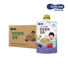 베베쿡 실온이유식 후기 한우참깨김죽 1박스 10개입, 혼합맛(참깨/김), 100g, 10개 - 베베쿡실온이유식