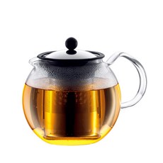 BODUM ASSAM 1000ml 1801-16 보담 찻주전자 티 메이커 아쌈 티 프레스 실버 홍차, 1개