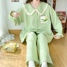 가을겨울 도톰 에어코튼 임산부 잠옷 산모 수유 산후조리 겹겹이