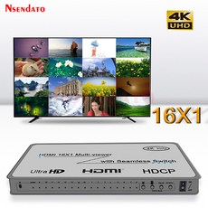HDMI 멀티 뷰어 1080P 16X1 hdmi 분배기 In Out Seamless Switch multiviewer PC TV 모니터 용 디스플레이, 02 4K 30Hz Version_01 USA Plug