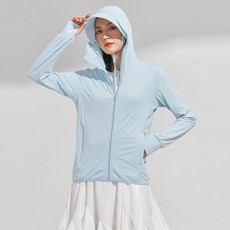 엣지유아 아이스쿨 후드 래쉬가드 UV차단 점퍼, 스카이