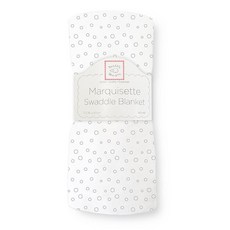 스와들디자인 SwaddleDesigns Marquisette 남아 및 여아용 리시빙 포대기 담요 부드러운 프리미엄 면 모슬린 최고의 샤워 선물 블랙 버블 도트, 스와들디자인 SwaddleDesigns Marquise