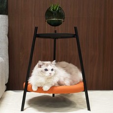 고양이해먹 캣하우스 침대옆 고양이집 거실 캣하우스, 1개, 에르메스 오렌지