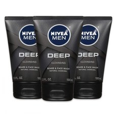 NIVEA Men Deep Cleansing Beard & Face Wash 니베아 맨 딥 클렌징 비어드 앤 페이스 클렌져 100ml 3개