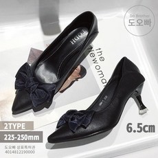 도오빠 여성 구두 리본 하이힐 6.5cm 발 볼 넓은 편한 가죽 영국 스타일 장례식 레트로 복고풍 정장 신발 슈즈 봄 여름 가을 중년 대학생 여자구두