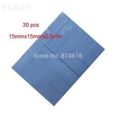 15mm * 15mm * 0.5mm 30pcs 열 패드 GPU CPU 열 싱크 냉각 전도성 실, 상세내용참조