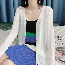 얇은 시스루 가디건 여자 봄여름 가을 코디룩 (WFFT5BZ)