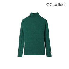 [CC콜렉트] 링클 하이넥 니트탑 E204KSK133_GN