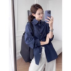 원더풀월드 김남주룩 블루 셔츠 홀란드 캐주얼 오버핏 남방 은수현 착장